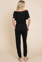 Black Lightweight Off Shoulder Jumpsuit