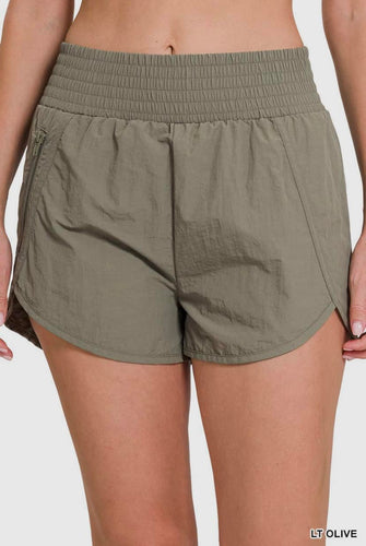 Green Active Shorts w/ Thick Band