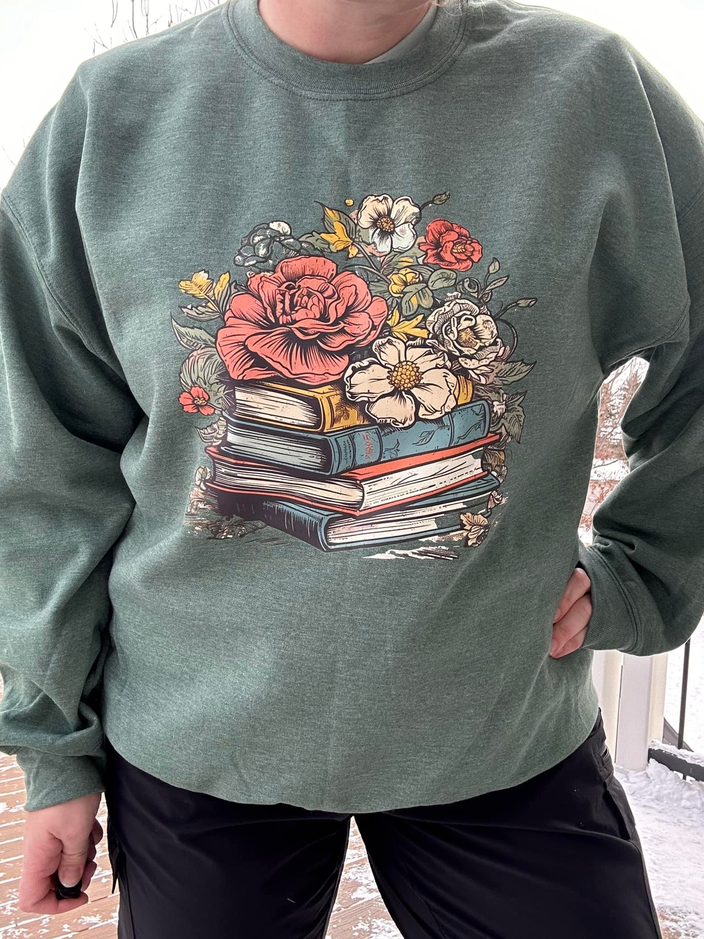 Book Stack w/ Florals Crewneck!