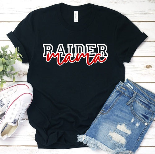 Raider Mama on Black Tee - LPA