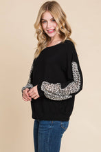 Black w/ Leopard Sleeve Long Sleeve