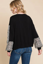 Black w/ Leopard Sleeve Long Sleeve