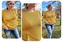 Urban Ribbed Long Sleeve with Front Pocket in Mustard