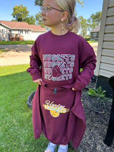 Hawley MN Nuggets WHITE on maroon Design