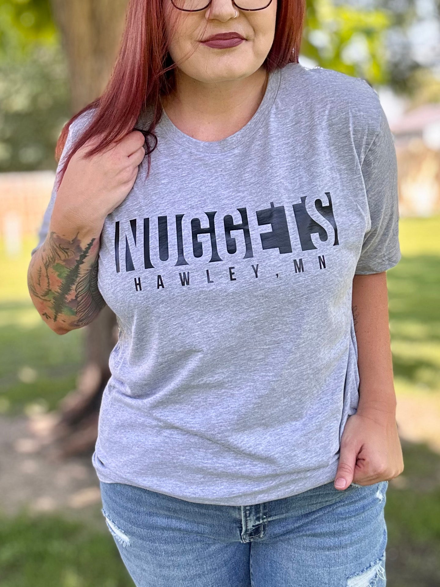 Hawley MN Nuggets Black on Gray Design