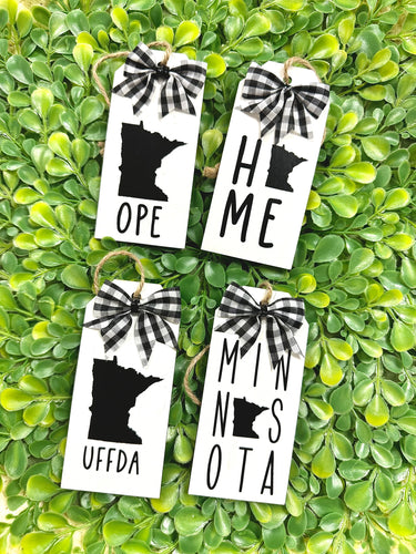 MN Wooden Tag Ornaments