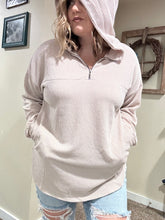 Cream 3/4 Zip Sweater