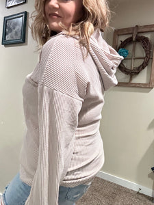 Cream 3/4 Zip Sweater
