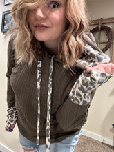 Mocha Brown & Leopard Hoodie