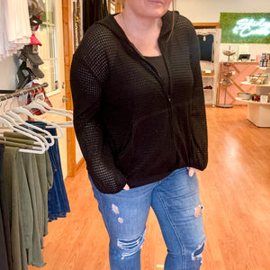 Athletic Lightweight Black Zipup