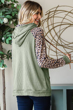 Olive Green & Leopard Hoodie