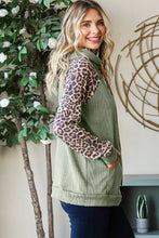 Olive Green & Leopard Hoodie