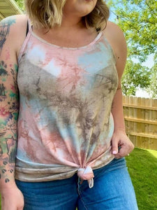 Reversible Flowy Peach Brown Tank Top